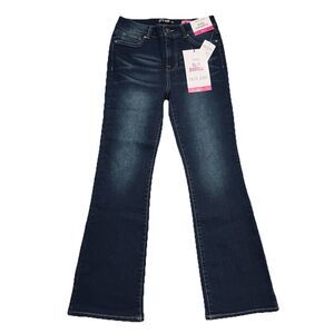 Faith High Rise Slim Bootcut Jeans 6 (28x28) Dark Wash Blue Stretch NEW Womens